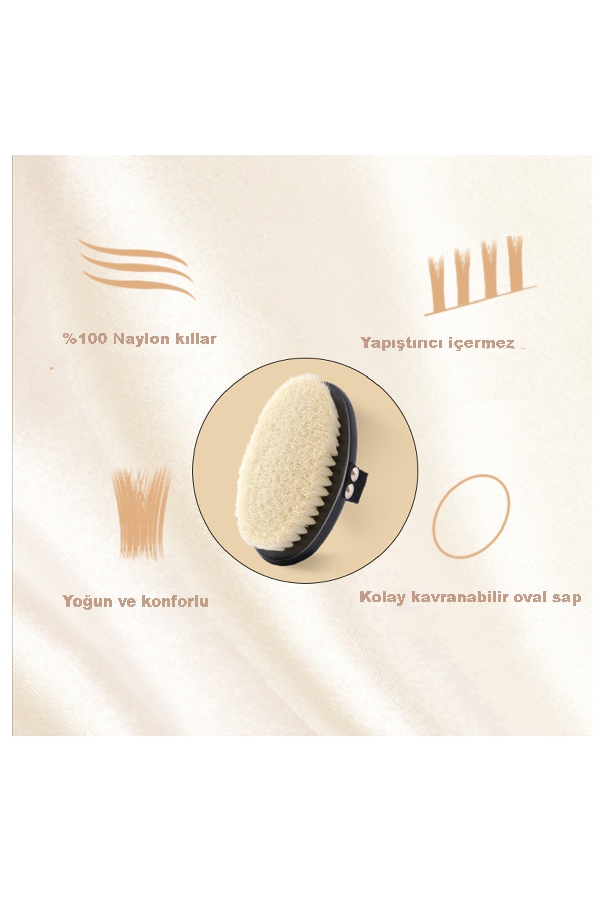 Kuru Fırçalama Fırçası Peeling Etkili Selülit Giderici - %100 Vegan