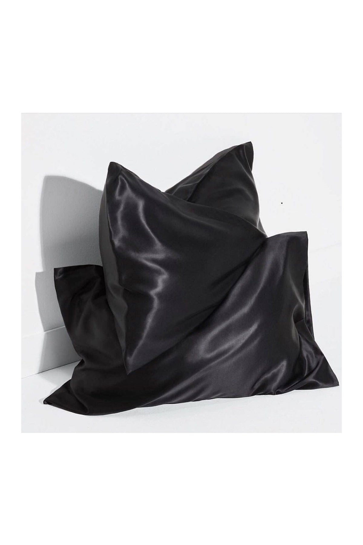%100 Hakiki İpek Yastık Kılıfı - Siyah - Yaşlanma Karşıtı- 50x70cm