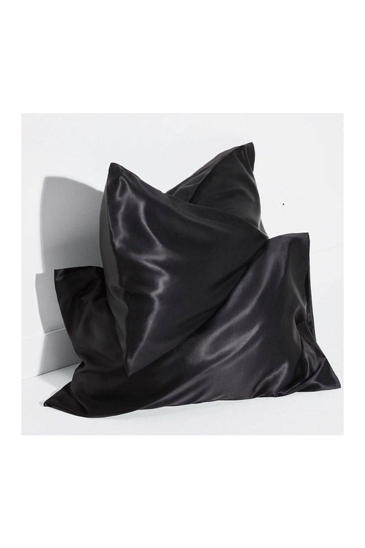 %100 Hakiki İpek Yastık Kılıfı - Siyah - Yaşlanma Karşıtı- 50x70cm